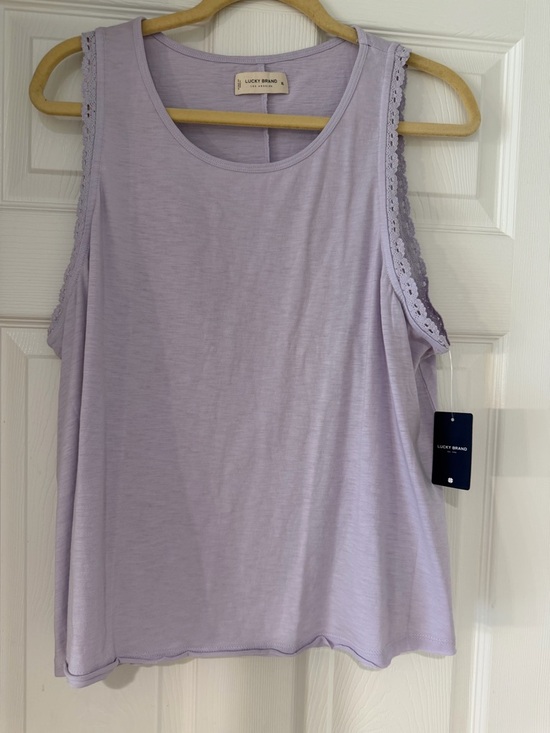 Lucky Brand Tops - Lucky Brand Lavender Lace-Trim Tank Top NWT